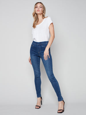 Charlie B Spring/Summer 2023-C5125S-991A-Denim Pant-Indigo - The Coach Pyramids