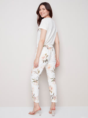 Charlie B Spring/Summer 2023-C5219Y-849A -Jogger Pant-Floral - The Coach Pyramids
