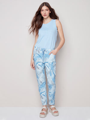 Charlie B Spring/Summer 2023-C5219Y-849A- Jogger Pant-Blue Leaf - The Coach Pyramids