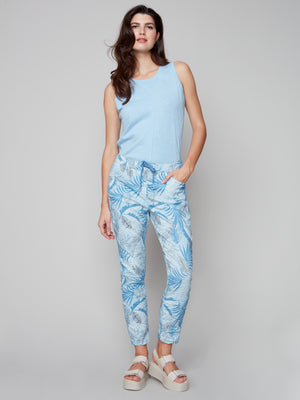 Charlie B Spring/Summer 2023-C5219Y-849A- Jogger Pant-Blue Leaf - The Coach Pyramids