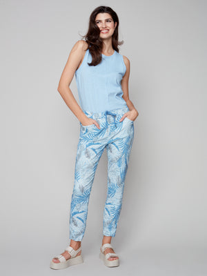 Charlie B Spring/Summer 2023-C5219Y-849A- Jogger Pant-Blue Leaf - The Coach Pyramids