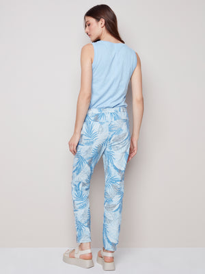 Charlie B Spring/Summer 2023-C5219Y-849A- Jogger Pant-Blue Leaf - The Coach Pyramids