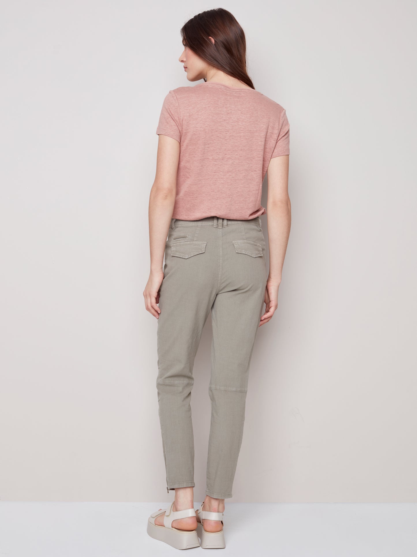 Charlie B Spring/Summer 2023 -C5249RR-094B -Cargo Pant -Celadon - The Coach Pyramids