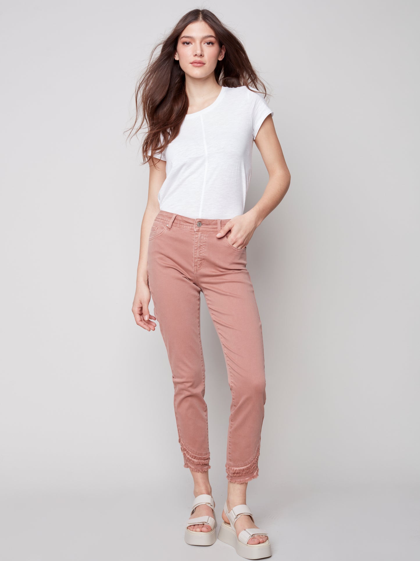 Charlie B Spring/Summer 2023-  Pant-C5273Z-618A-Nougat - The Coach Pyramids