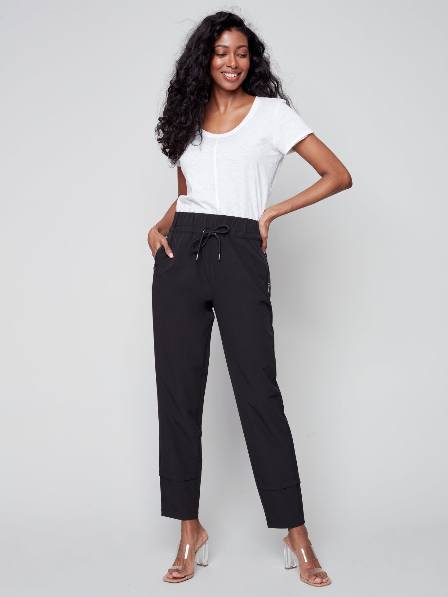 Charlie B Spring/Summer 2023-O5310R-141B-Pant-Black - The Coach Pyramids