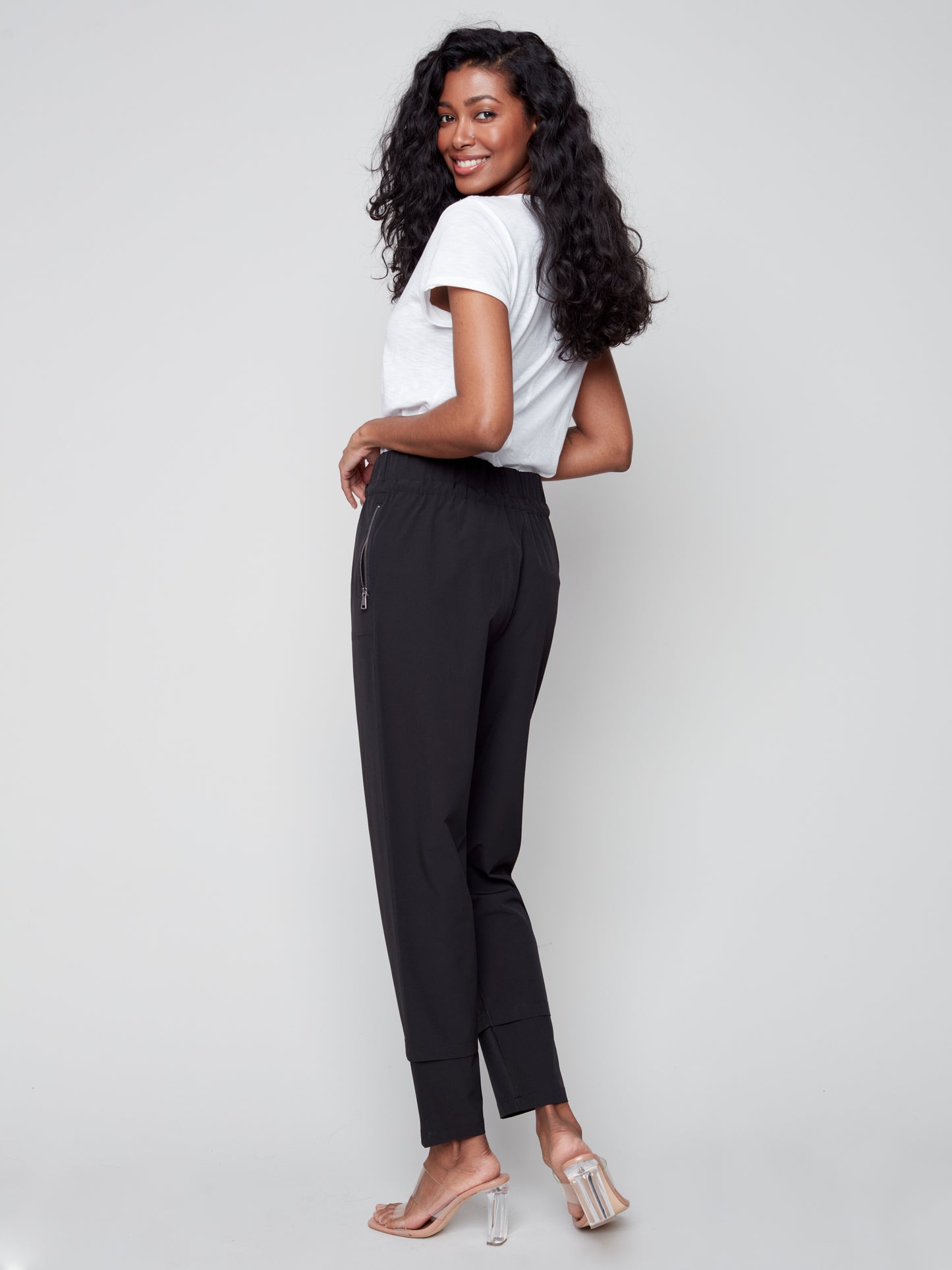 Charlie B Spring/Summer 2023-O5310R-141B-Pant-Black - The Coach Pyramids