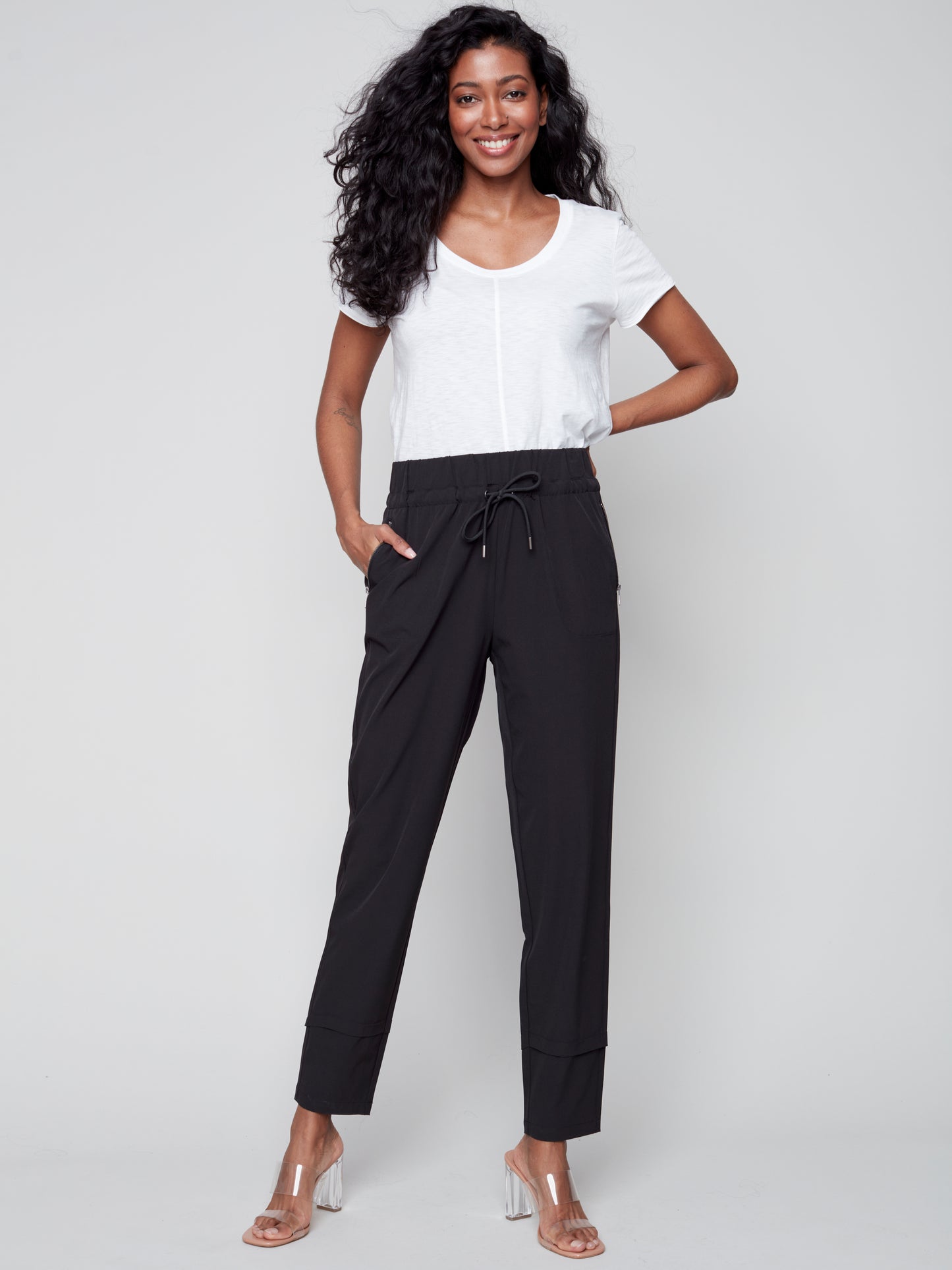 Charlie B Spring/Summer 2023-O5310R-141B-Pant-Black - The Coach Pyramids