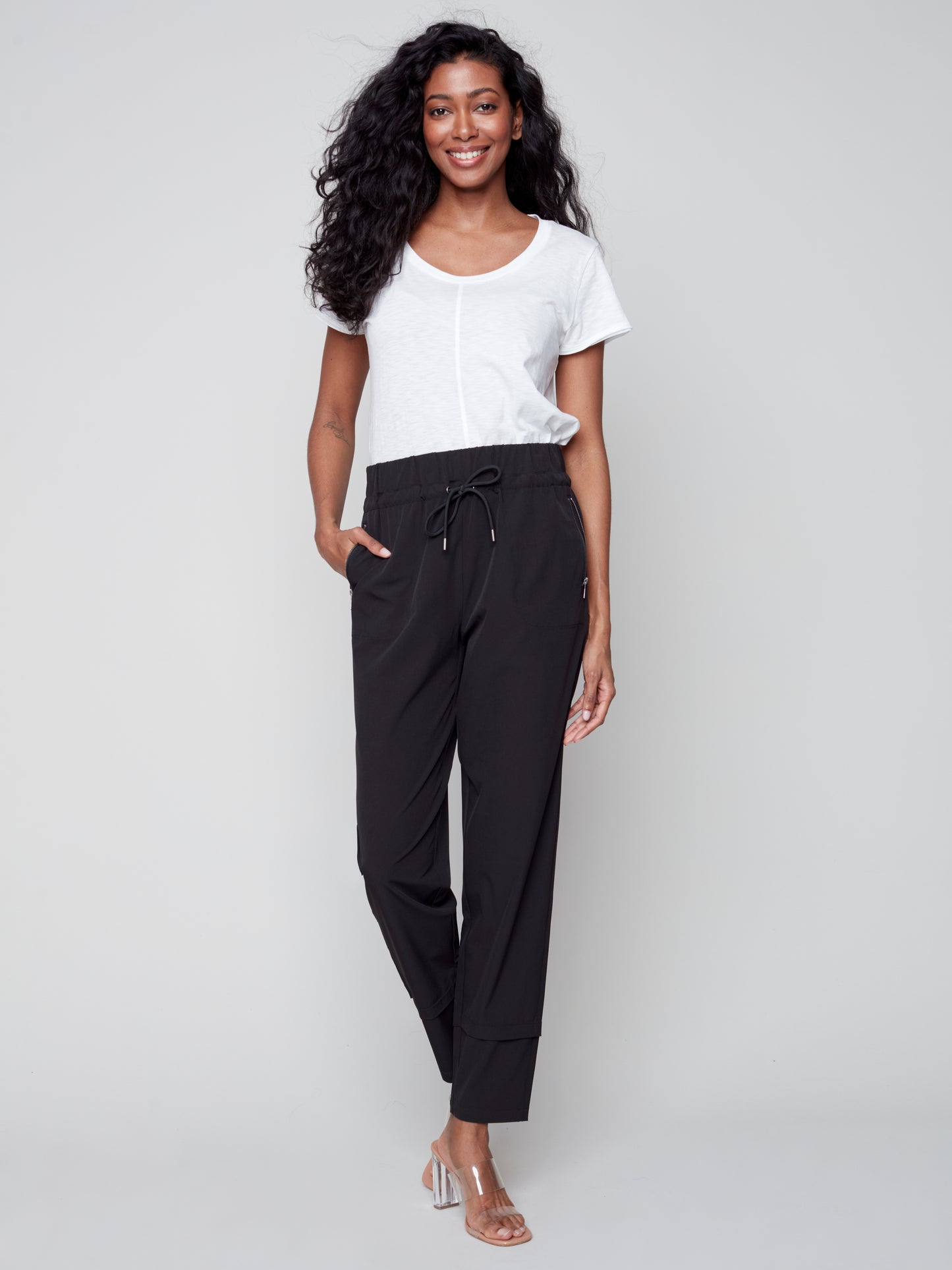 Charlie B Spring/Summer 2023-O5310R-141B-Pant-Black - The Coach Pyramids