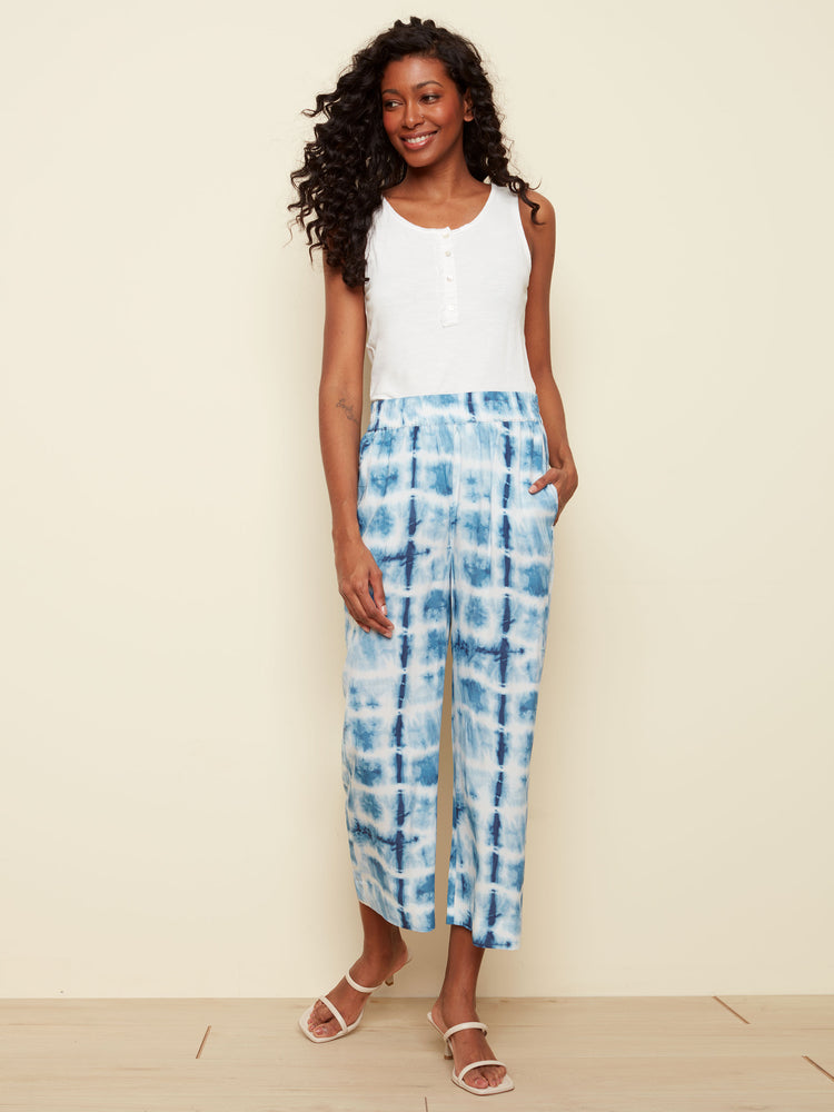 Charlie B Spring/Summer 2022 - Crop Pull-On Pant - Navy - C5327 - The Coach Pyramids
