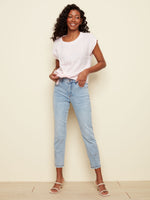 Charlie B Spring/Summer 2022 - Denim Embroidered Pant - Lt. Blue - C5329 - The Coach Pyramids