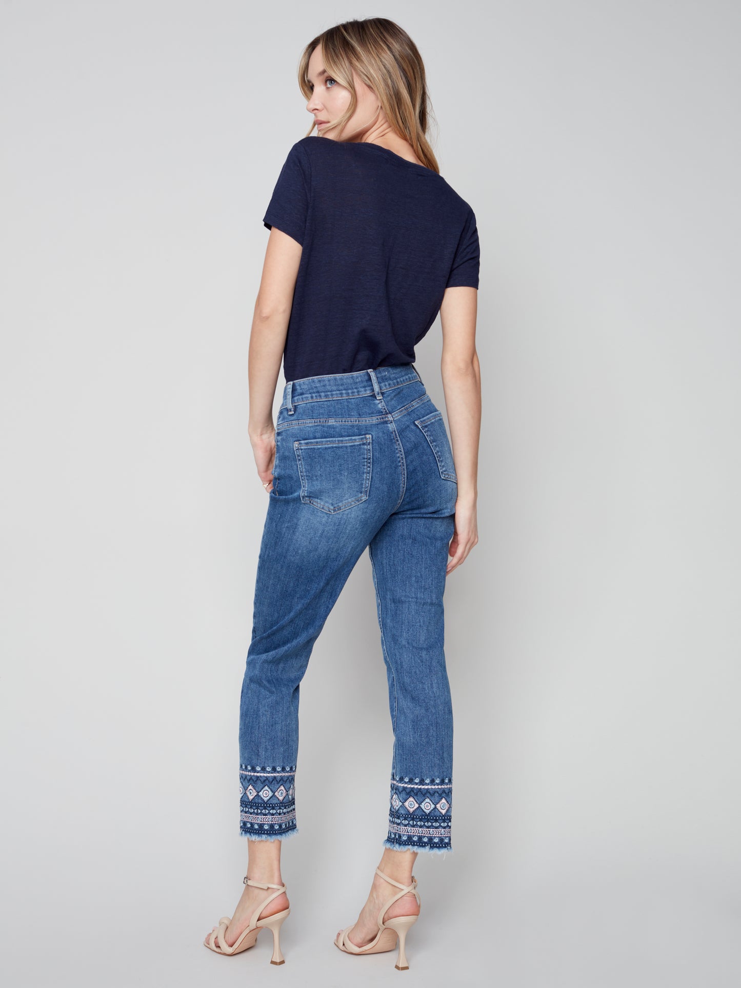 Charlie B Spring/Summer 2023-O5345-431A-Pant-Medium Blue - The Coach Pyramids