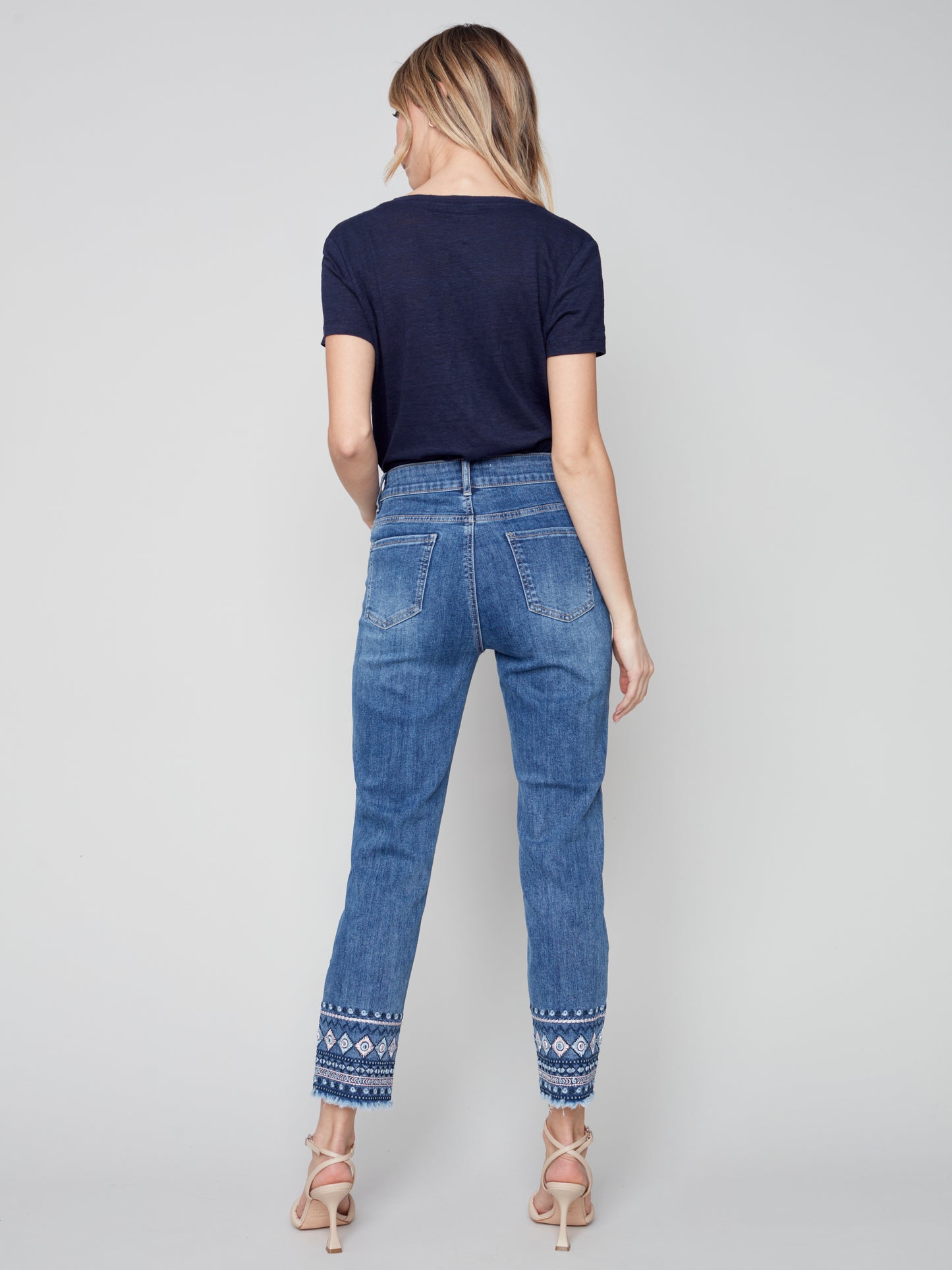 Charlie B Spring/Summer 2023-O5345-431A-Pant-Medium Blue - The Coach Pyramids