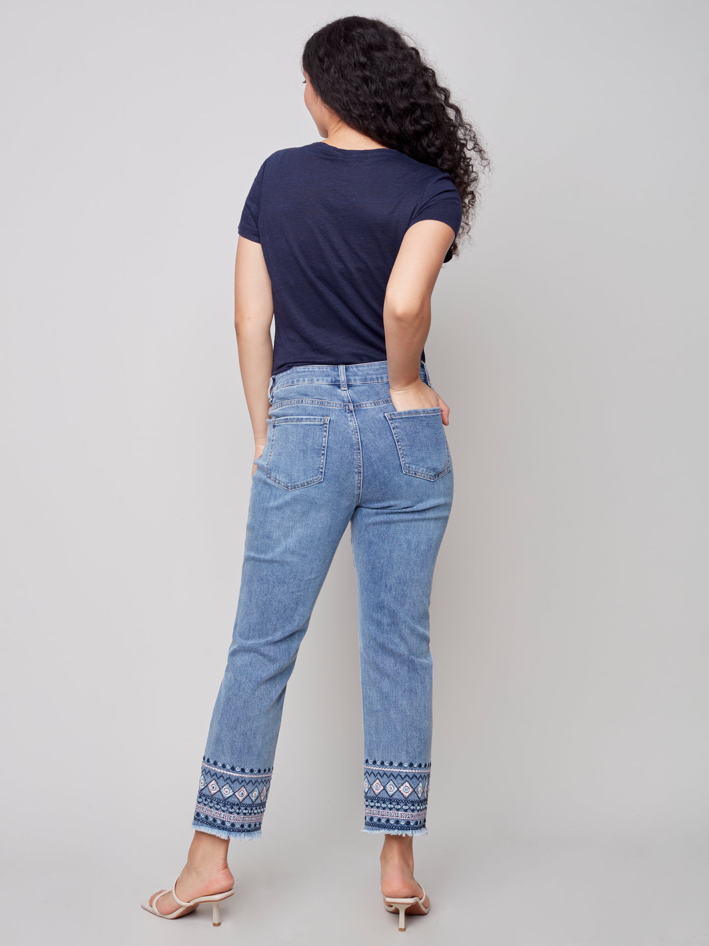Charlie B Spring/Summer 2023-O5345-431A-Pant-Medium Blue - The Coach Pyramids