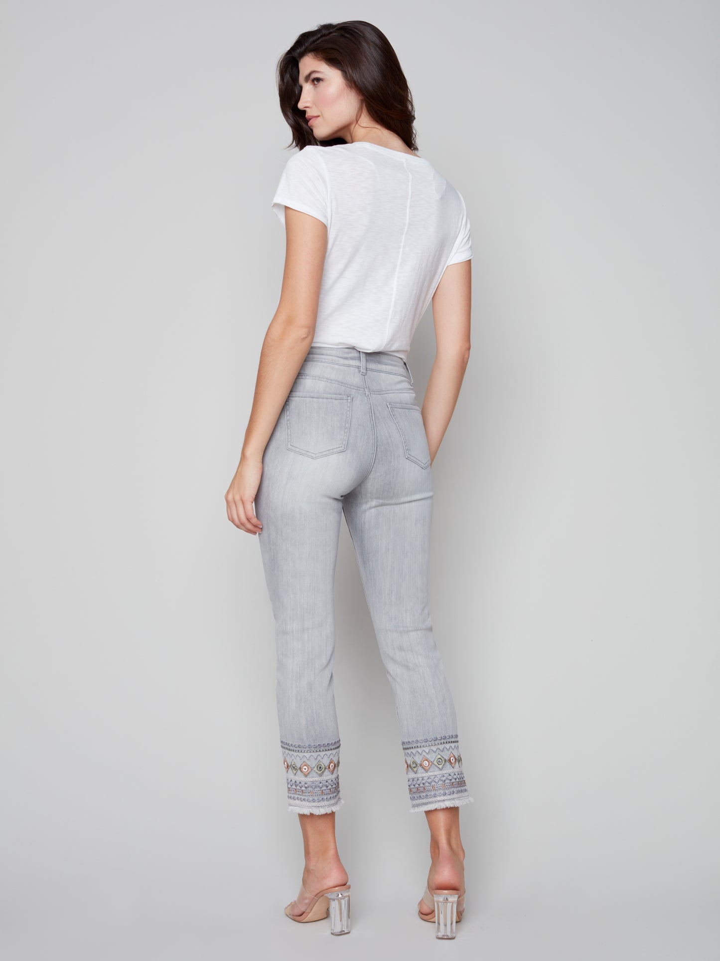 Charlie B Spring/Summer 2023-C5345R-551A -Denim Pant -Soft Grey - The Coach Pyramids