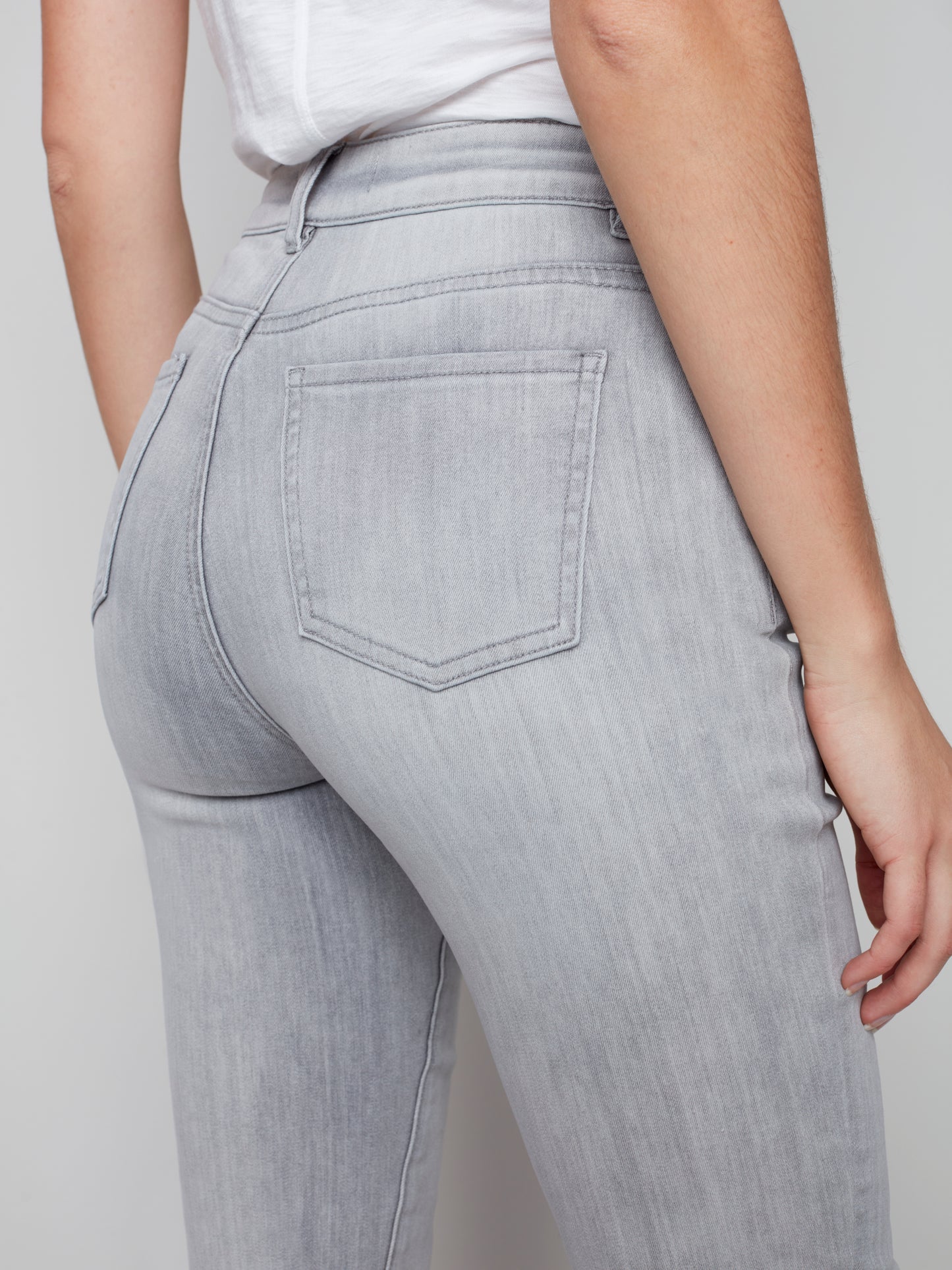 Charlie B Spring/Summer 2023-C5345R-551A -Denim Pant -Soft Grey - The Coach Pyramids