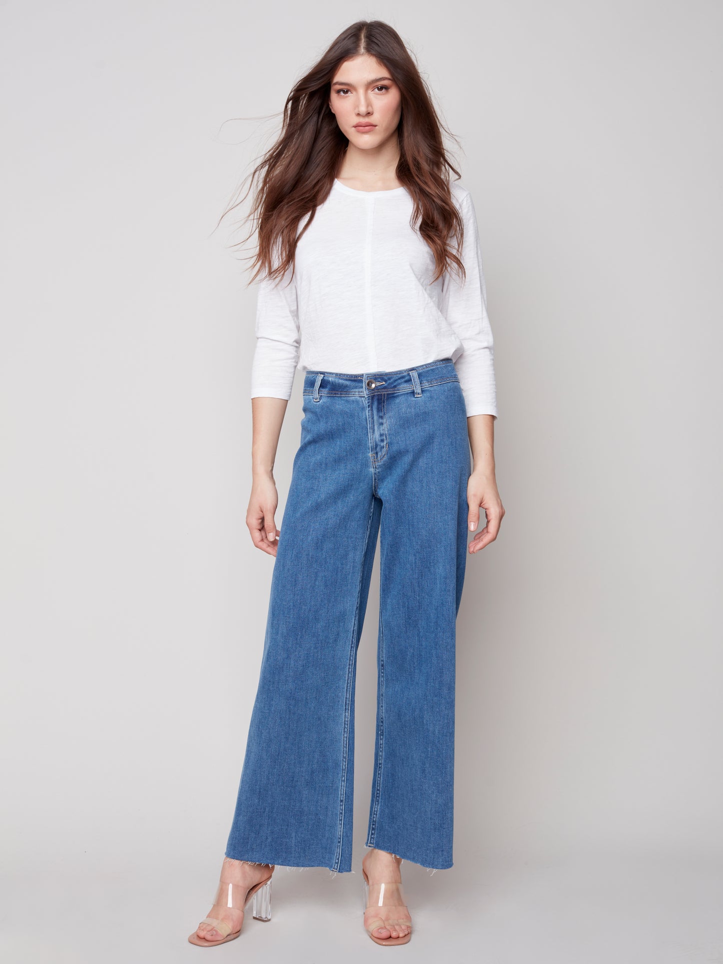Charlie B Spring/Summer 2023-C5400-568B-Denim Pant -Medium Blue - The Coach Pyramids