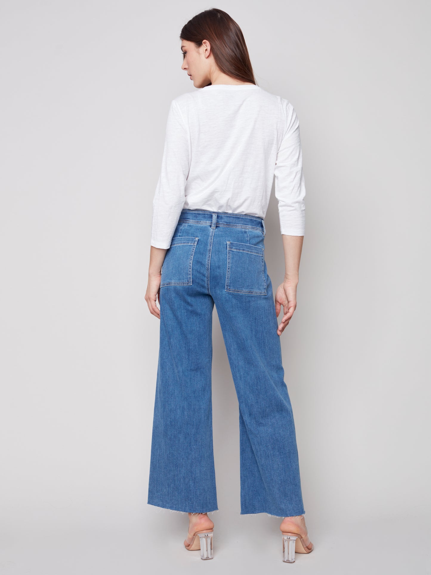 Charlie B Spring/Summer 2023-C5400-568B-Denim Pant -Medium Blue - The Coach Pyramids
