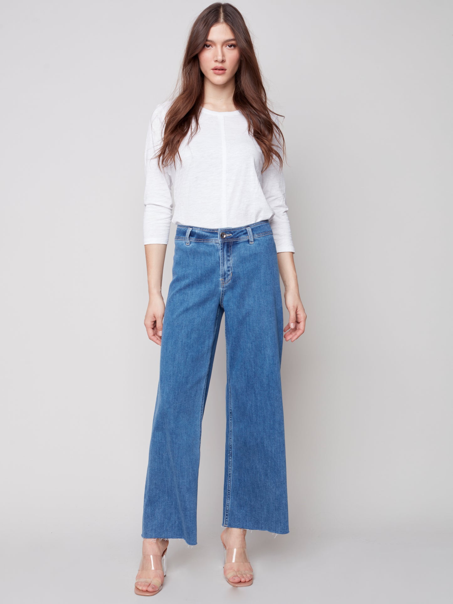 Charlie B Spring/Summer 2023-C5400-568B-Denim Pant -Medium Blue - The Coach Pyramids