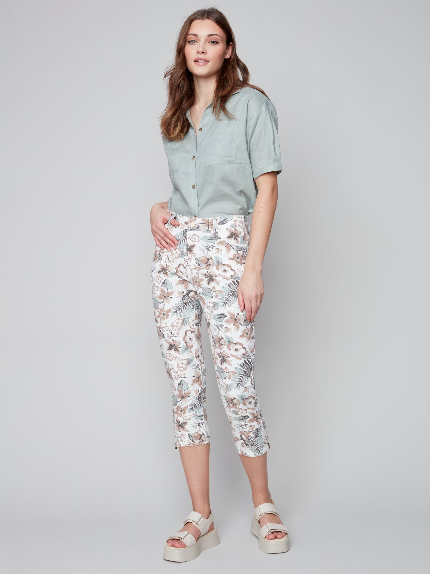 Charlie B Spring/Summer 2023- C5401P-094B-Cargo Pant-Garden - The Coach Pyramids
