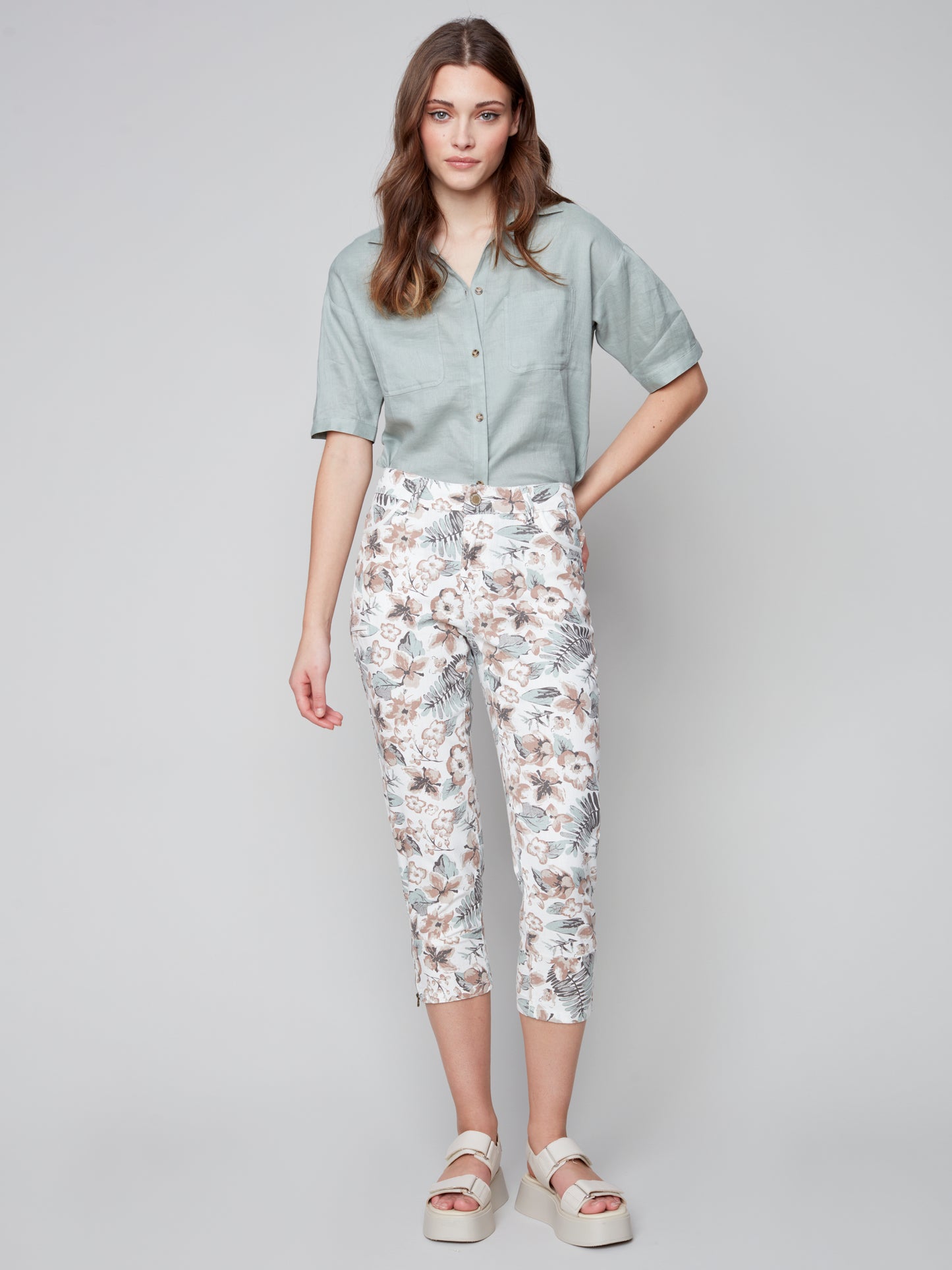 Charlie B Spring/Summer 2023- C5401P-094B-Cargo Pant-Garden - The Coach Pyramids