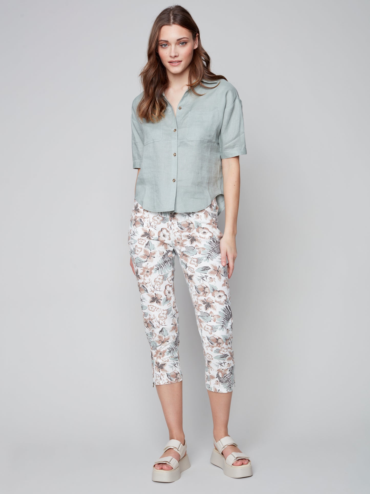Charlie B Spring/Summer 2023- C5401P-094B-Cargo Pant-Garden - The Coach Pyramids