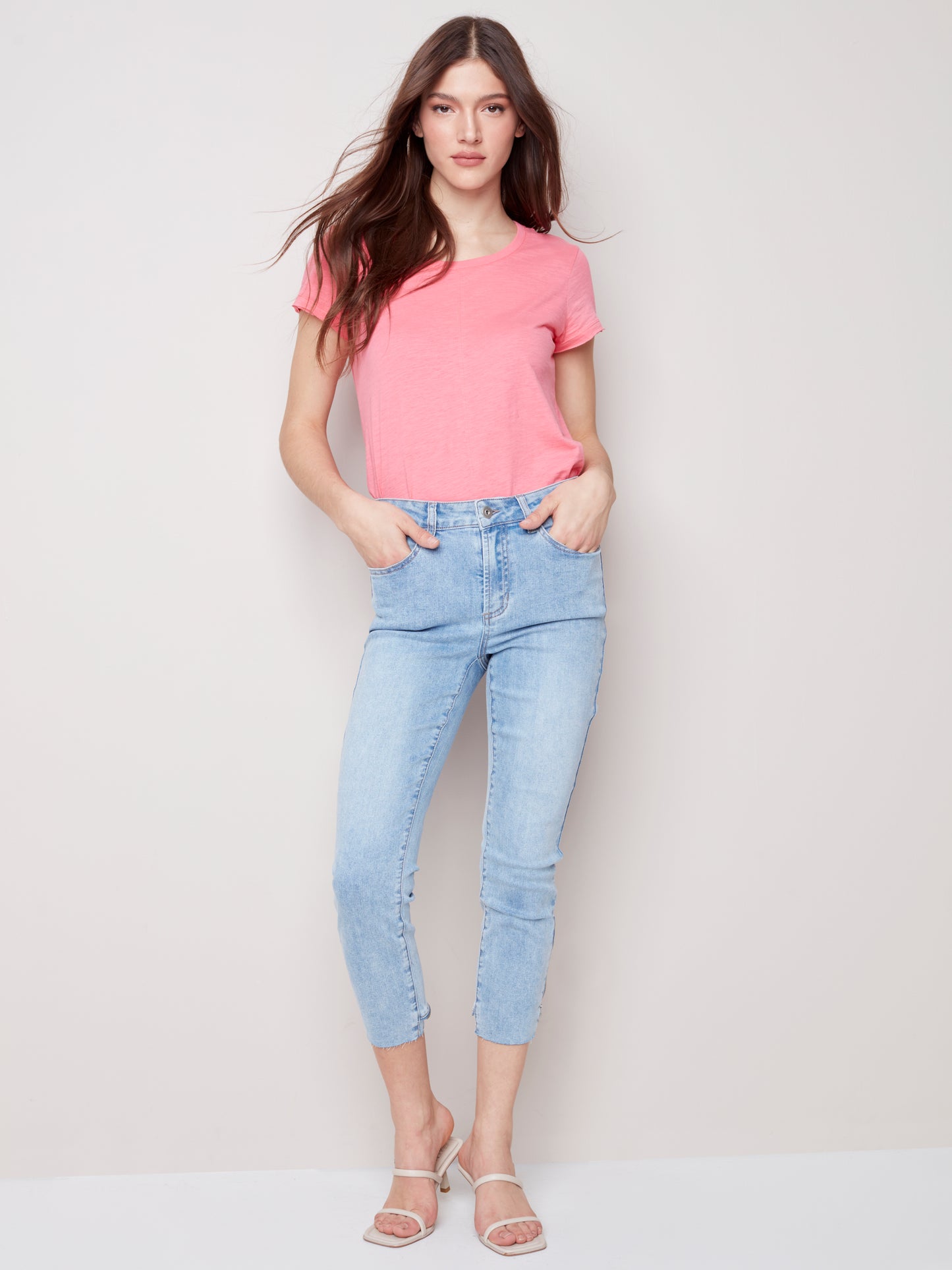 Charlie B Spring/Summer 2023-C5415-431A-Denim Pant-LT Blue - The Coach Pyramids