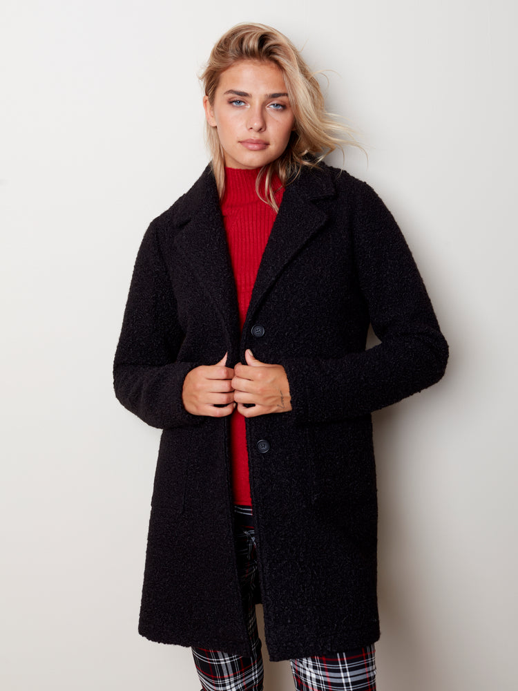 Solid Boucle Coat - C6141RR - The Coach Pyramids