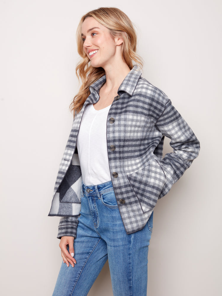 Reversible Plaid Jacket - C6185R - The Coach Pyramids