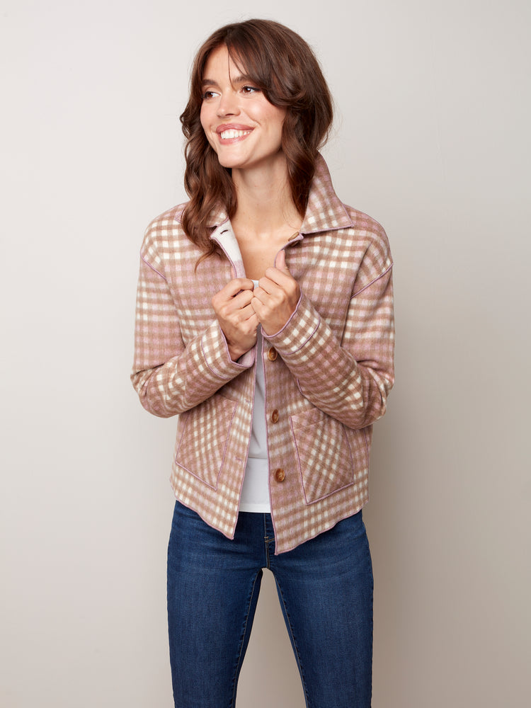 Reversible Plaid Jacket - C6185R - The Coach Pyramids