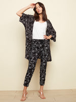 Charlie B Spring/Summer 2022 - Printed Crepe Kimono - Black - C6207 - The Coach Pyramids