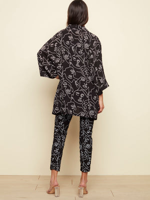 Charlie B Spring/Summer 2022 - Printed Crepe Kimono - Black - C6207 - The Coach Pyramids