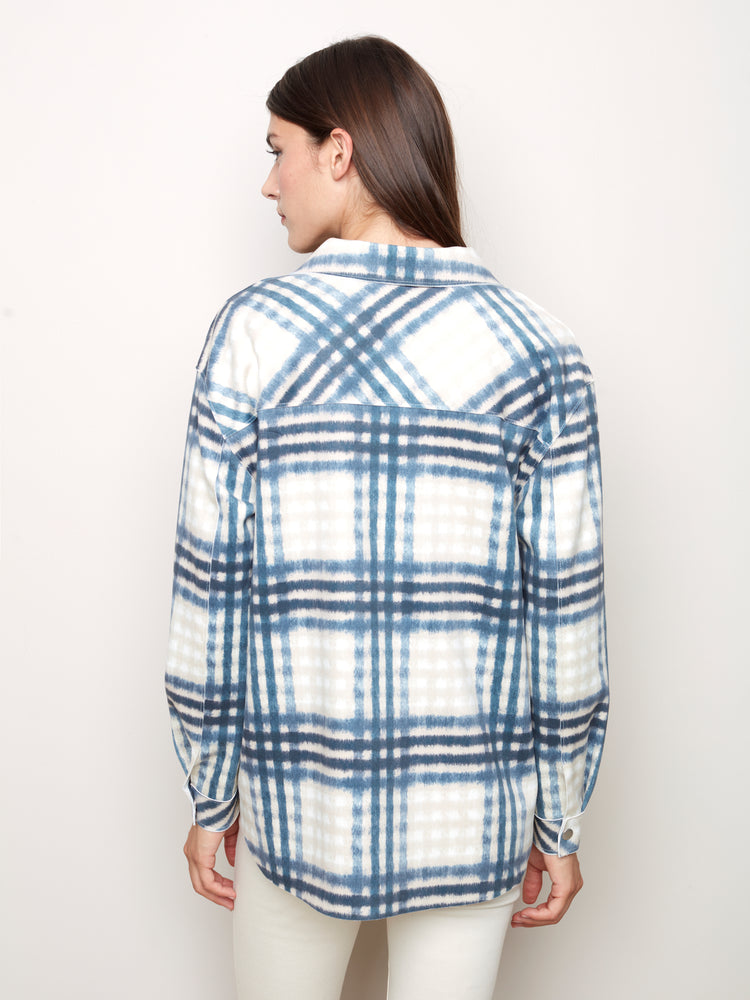 Plaid Scuba Shirt Jacket - C6217 - The Coach Pyramids