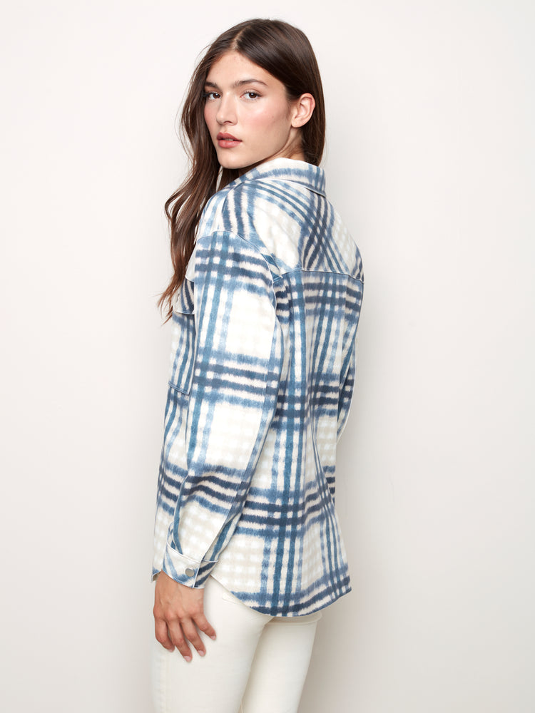 Plaid Scuba Shirt Jacket - C6217 - The Coach Pyramids