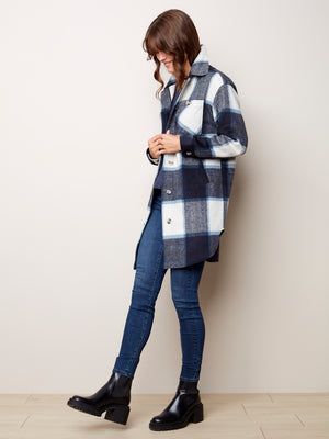 Plaid Wool Shirt Jacket - C6224 - The Coach Pyramids