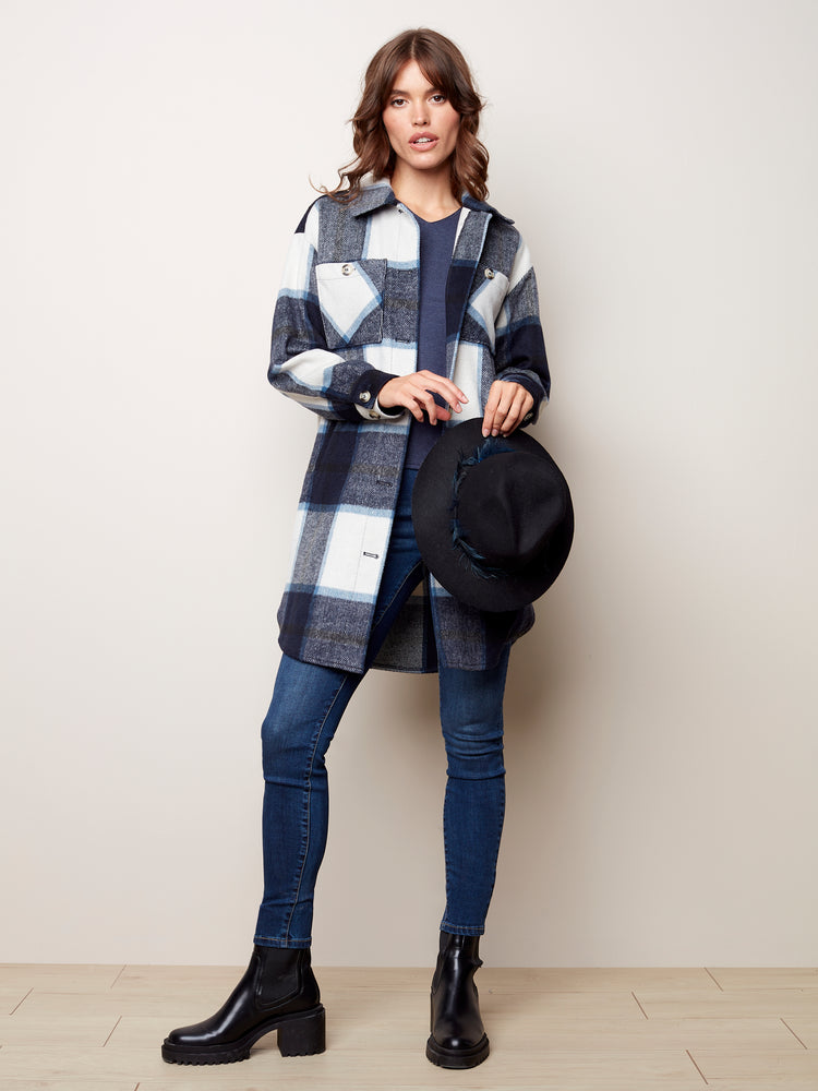 Plaid Wool Shirt Jacket - C6224 - The Coach Pyramids