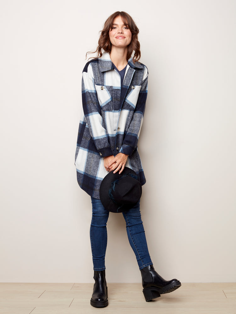 Plaid Wool Shirt Jacket - C6224 - The Coach Pyramids