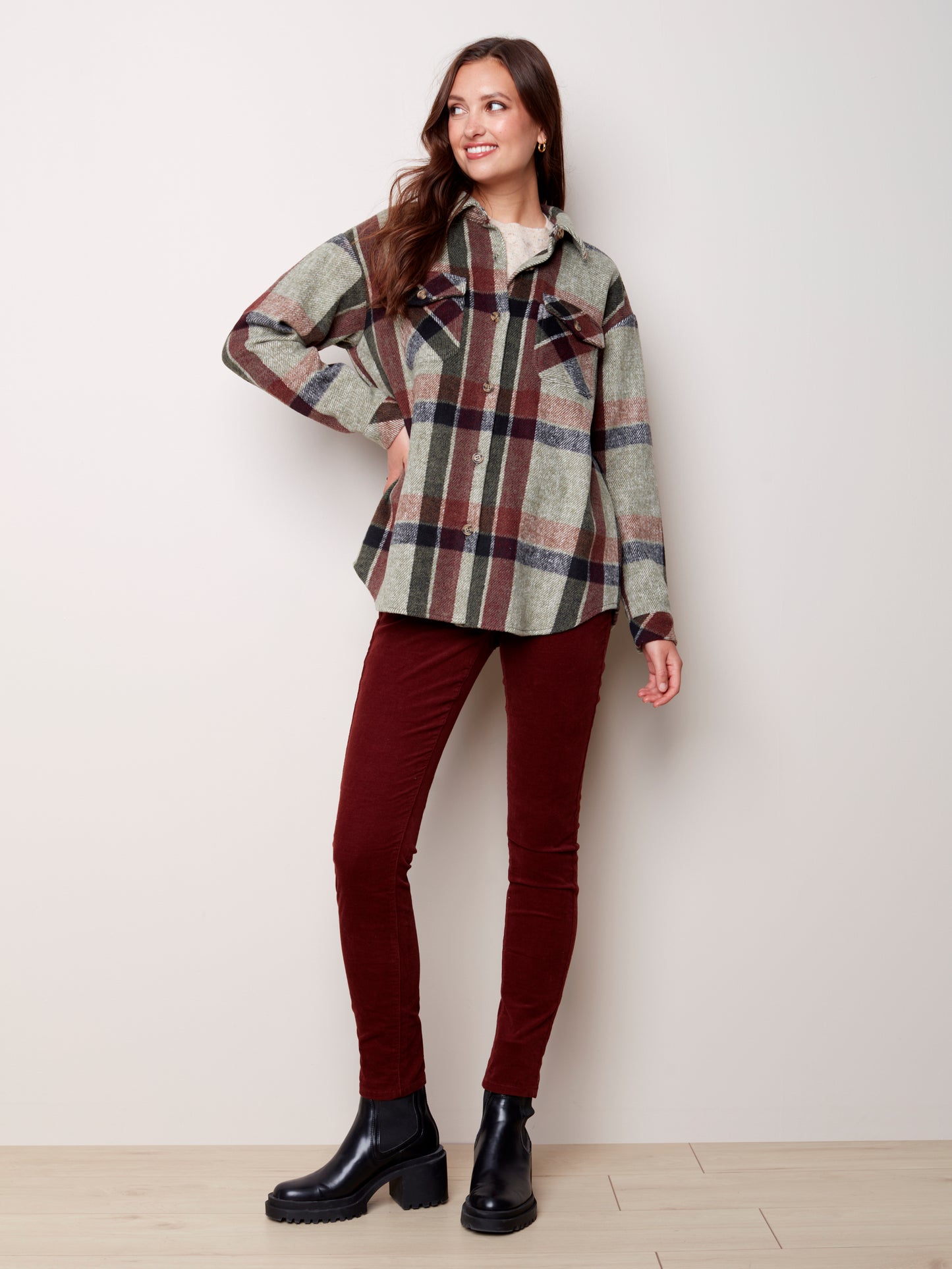 Plaid Flannel Shirt Jacket - C6228 - The Coach Pyramids