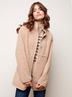 Reversible Faux Suede/ Sherpa Coat - C6229 - The Coach Pyramids