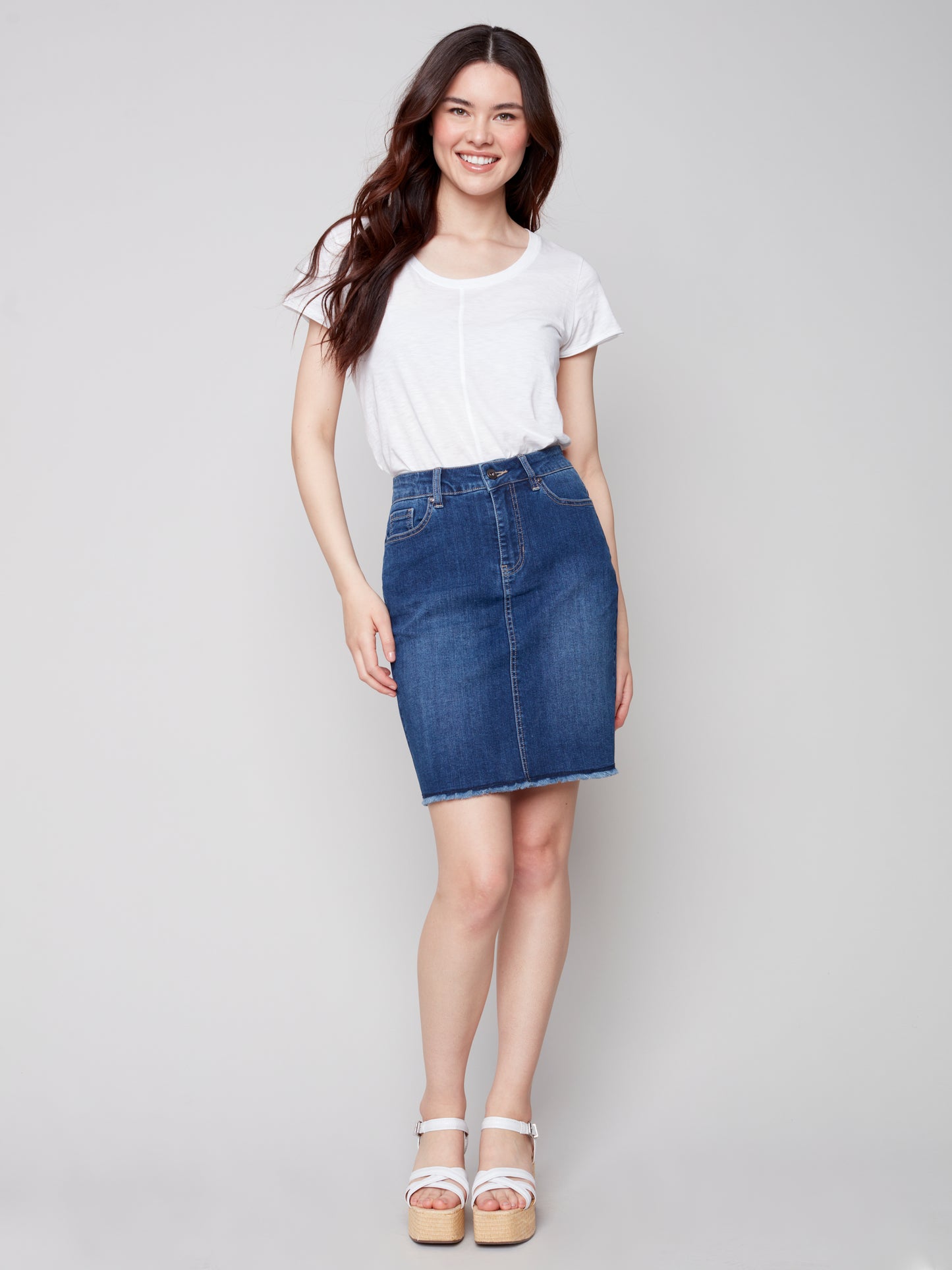 Charlie B Spring/Summer 2023-O7042-431A-Skort-Indigo - The Coach Pyramids
