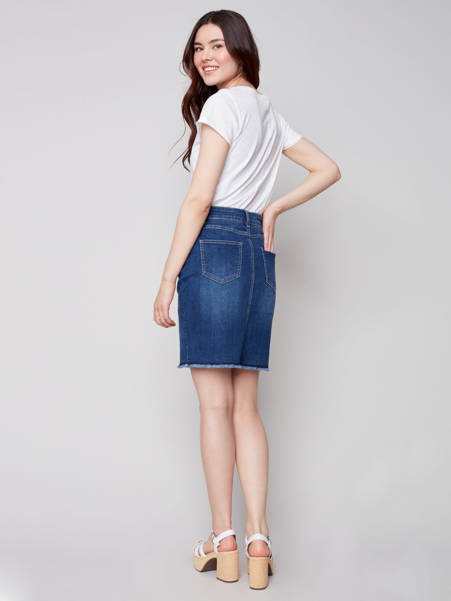 Charlie B Spring/Summer 2023-O7042-431A-Skort-Indigo - The Coach Pyramids