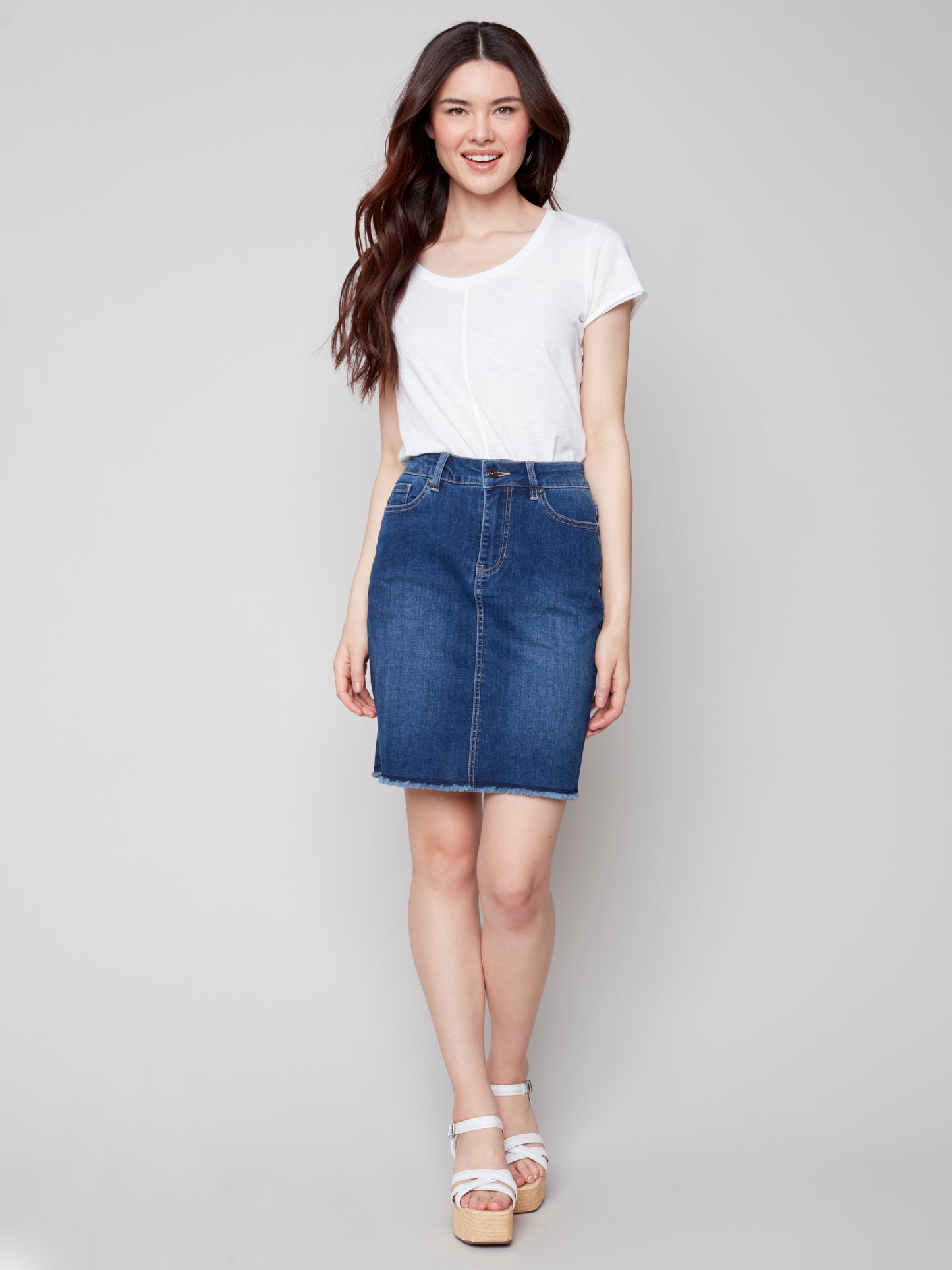 Charlie B Spring/Summer 2023-O7042-431A-Skort-Indigo - The Coach Pyramids