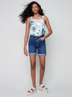 Charlie B Spring/Summer 2023-C8029RR-431A-Denim Short -Indigo - The Coach Pyramids