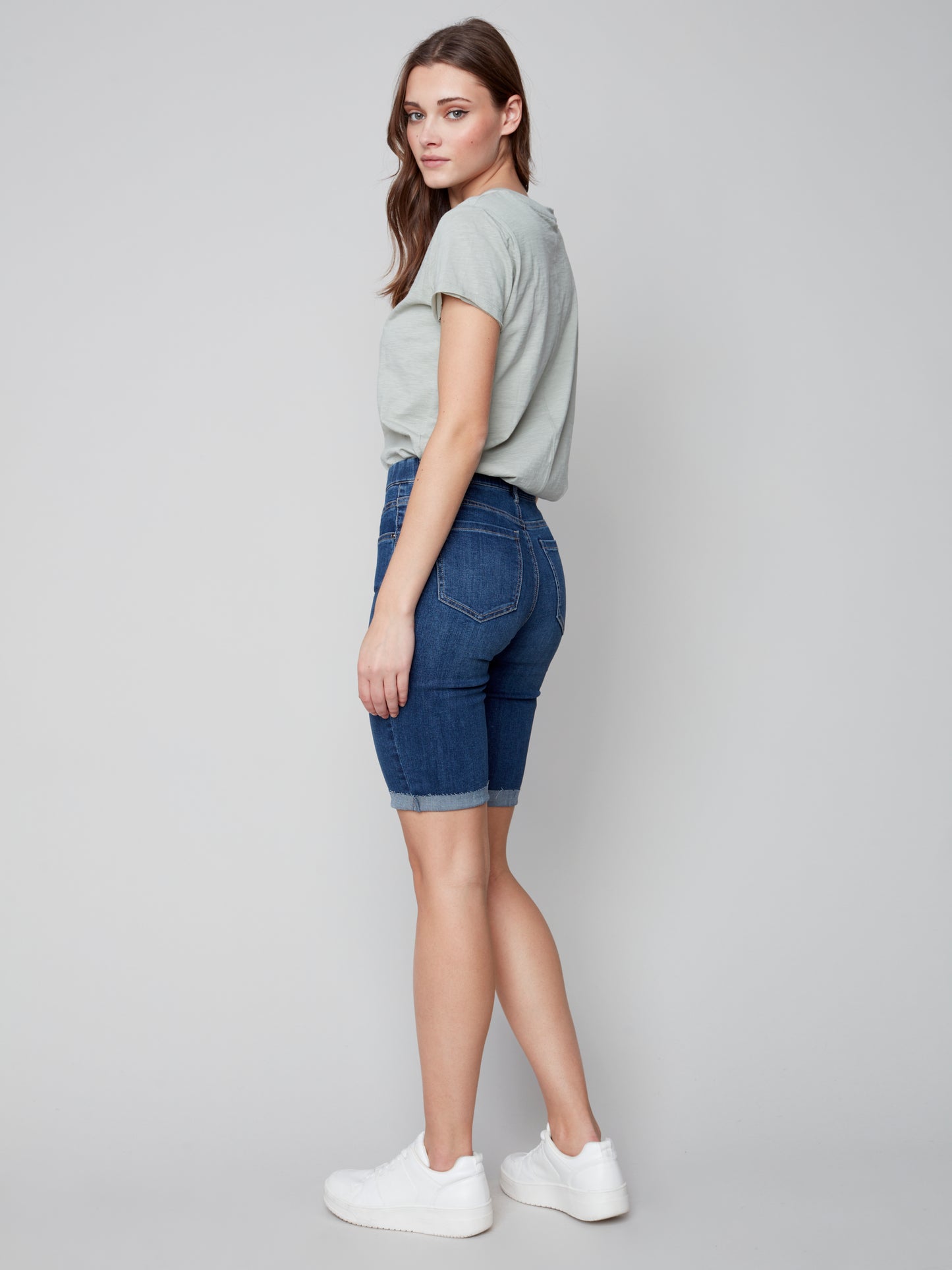Charlie B Spring/Summer 2023-C8048-431A-Denim Short-Indigo - The Coach Pyramids