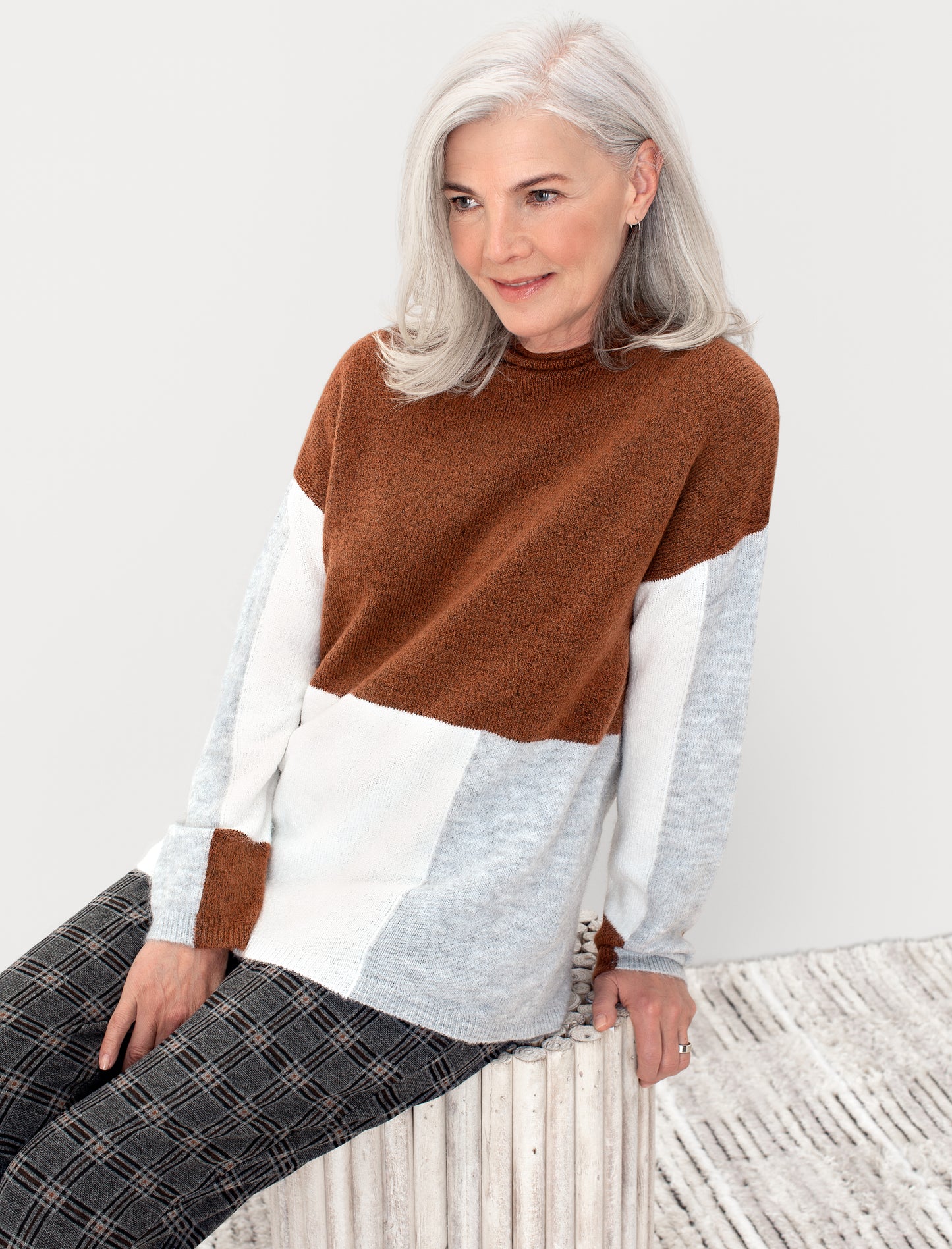 Tribal 1069O -L/S Funnel Sweater - Colour H Sierra - The Coach Pyramids