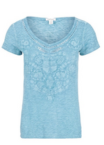 Tribal 6510O Embroidered V-Neck Top - Skyway - The Coach Pyramids