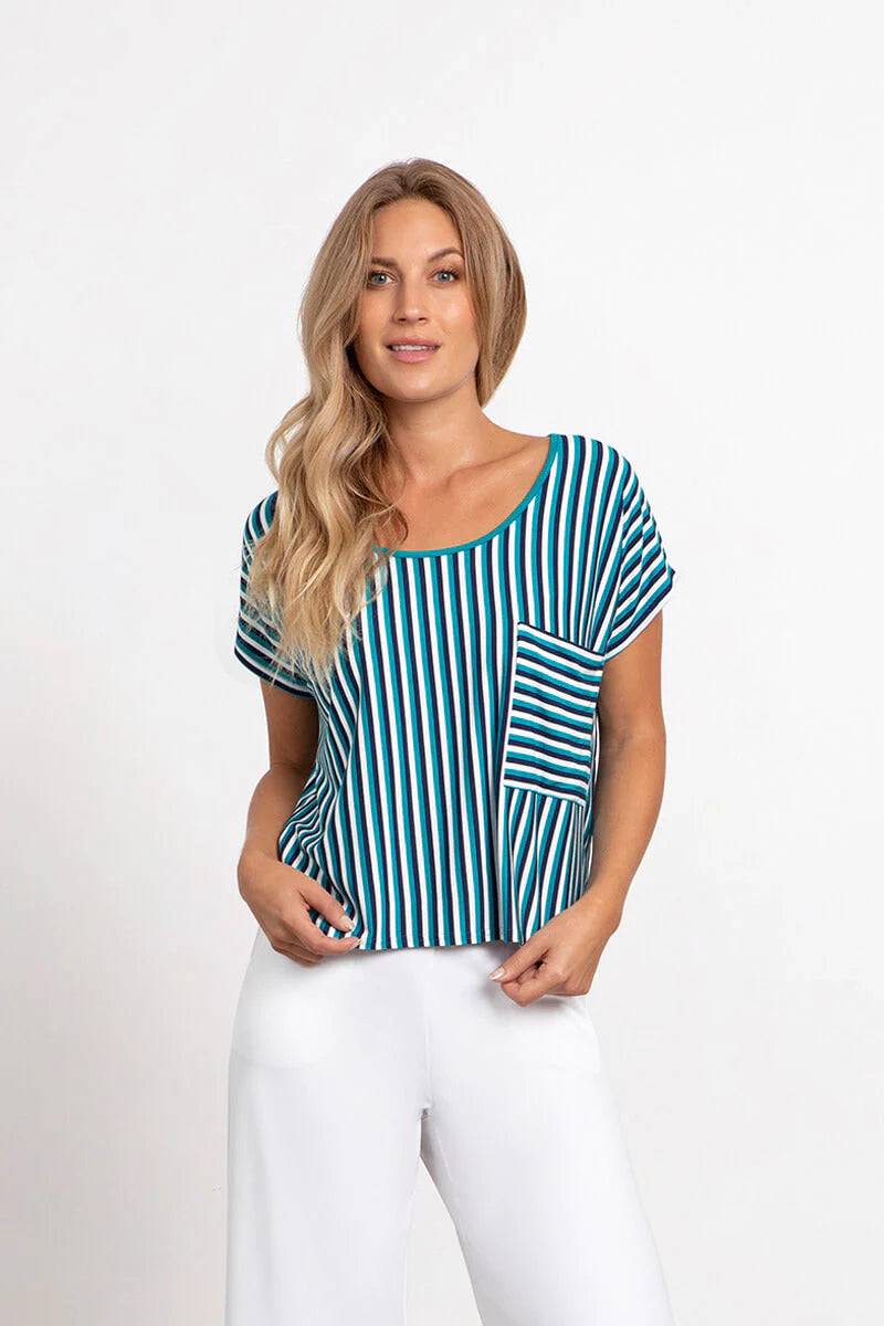 Sympli Spring/Summer 2023 -T4205PV-1-Top- Blue Multi - The Coach Pyramids
