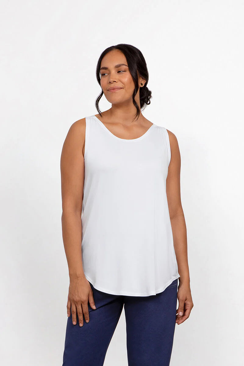 Sympli Spring/Summer 2023- T4101-Tank Top-White - The Coach Pyramids
