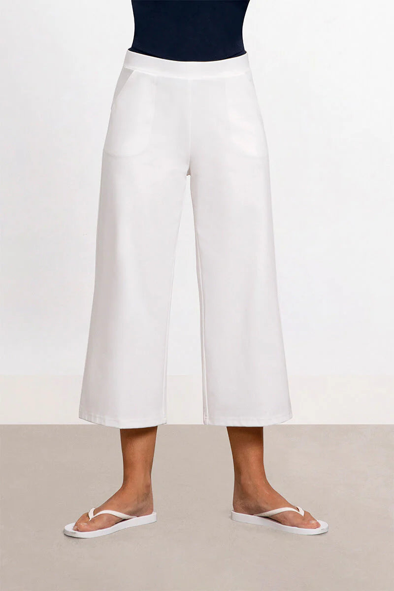 Sympli Spring/Summer 2023-S6707-Crop Pant-White - The Coach Pyramids