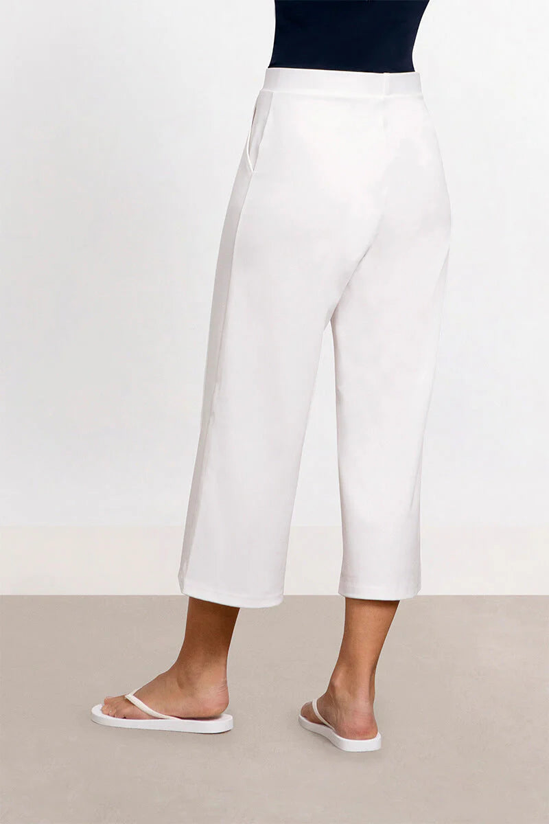 Sympli Spring/Summer 2023-S6707-Crop Pant-White - The Coach Pyramids