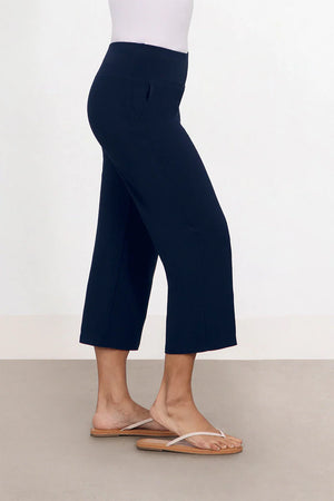 Sympli Spring/Summer 2023-27226-Crop Pant-Navy - The Coach Pyramids